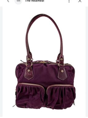 MZ Wallace Plum Nylon Shoulder Tote with Gold Hardware